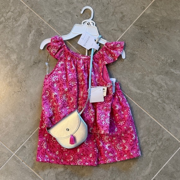 btween Other - btween Pink Floral Top and Skirt Outfit